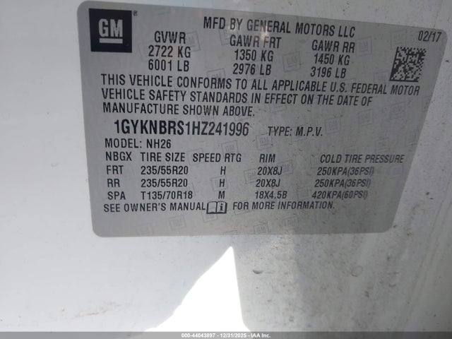 2017 CADILLAC XT5 1GYKNBRS1HZ241996 Photo 8