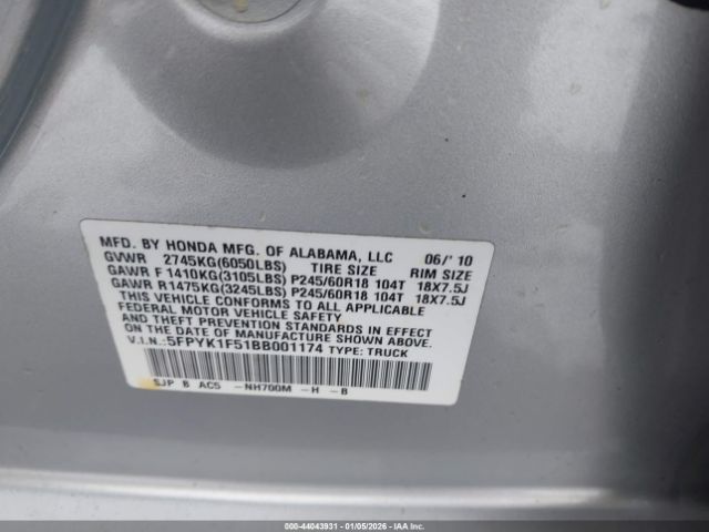 2011 HONDA RIDGELINE 5FPYK1F51BB001174 Photo 8