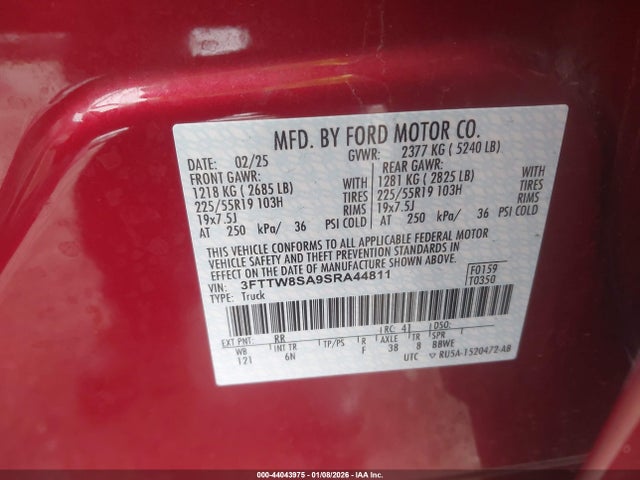 Ford Maverick Lariat 2025 3FTTW8SA9SRA44811 Image 9
