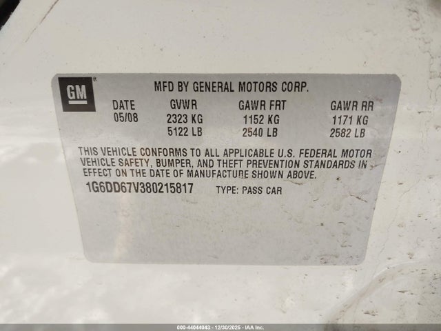 2008 CADILLAC STS 1G6DD67V380215817 Photo 8