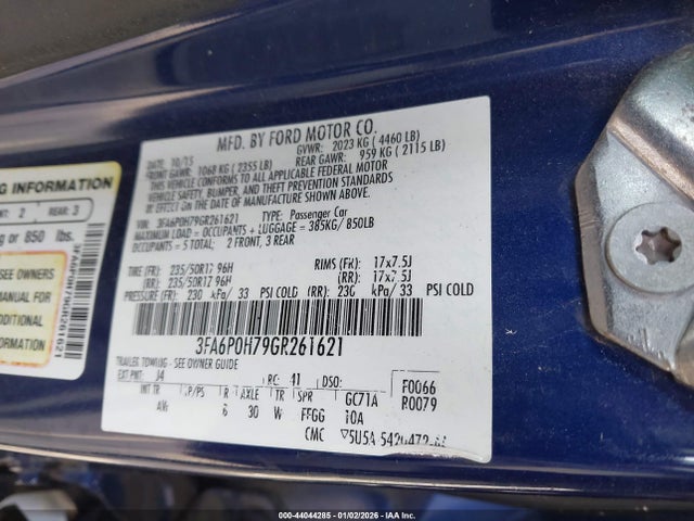 3FA6P0H79GR261621 Ford FUSION SE