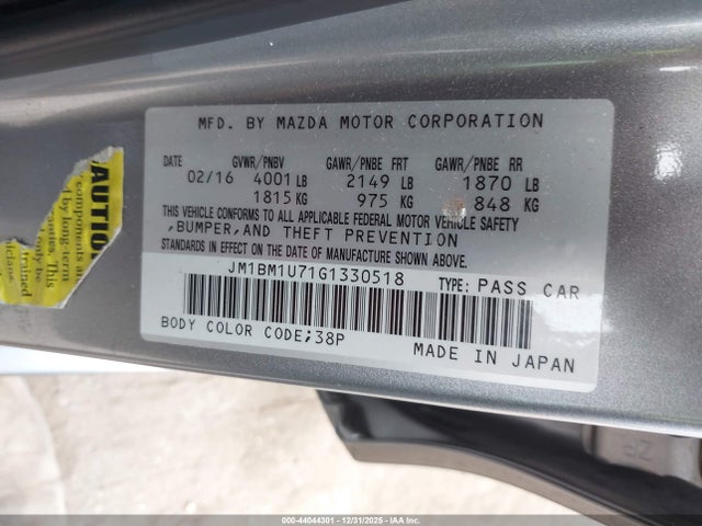 JM1BM1U71G1330518 Mazda Mazda3 I Sport