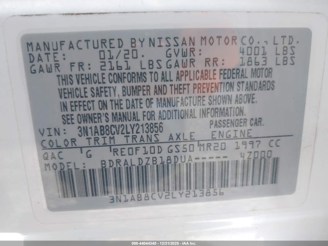 Nissan Sentra Sv Xtronic Cvt 2020 3N1AB8CV2LY213856 Image 9