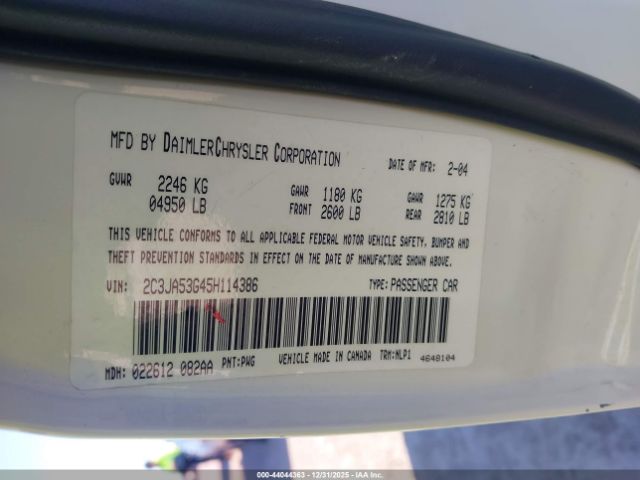 2005 CHRYSLER 300 2C3JA53G45H114386 Photo 8