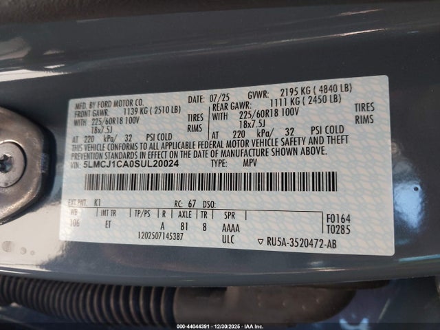 5LMCJ1CA0SUL20024 Lincoln Corsair Premiere