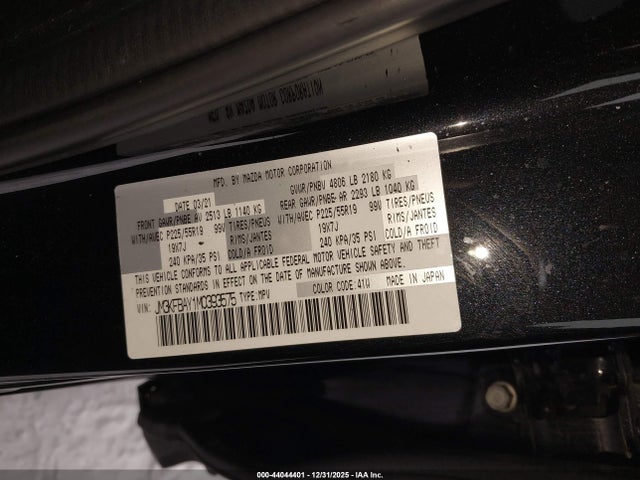 44044401 :رقم المزاد ، JM3KFBAY1M0393575 vin ، 2021 Mazda Cx-5 Grand Touring Reserve مزاد بيع