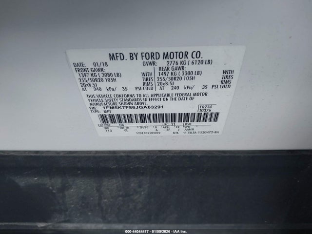 Ford Explorer Limited 2018 1FM5K7F86JGA63291 Image 9