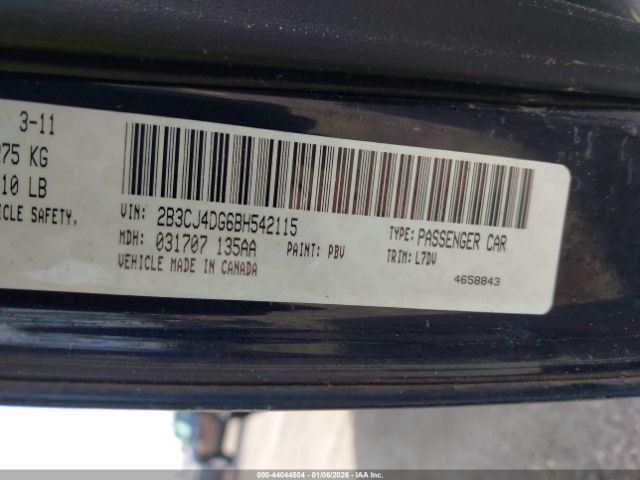 2011 DODGE CHALLENGER 2B3CJ4DG6BH542115 Photo 8