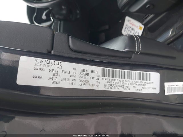 1C4RJFCTXFC944053 Jeep Grand Cherokee Overland