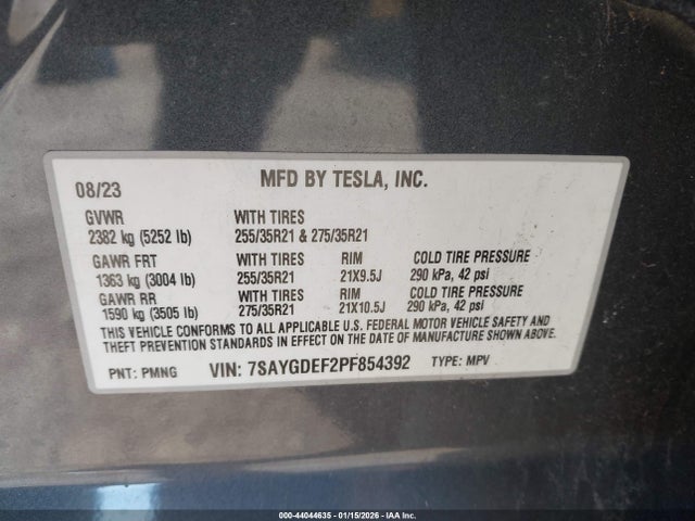 2023 TESLA MODEL Y 7SAYGDEF2PF854392 Photo 8