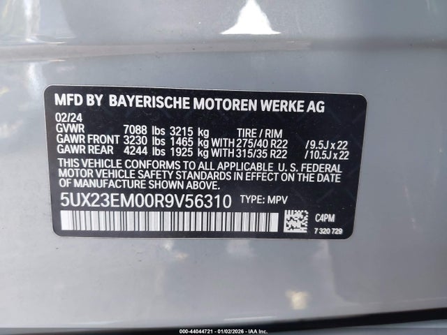 5UX23EM00R9V56310 BMW X7 Xdrive40i