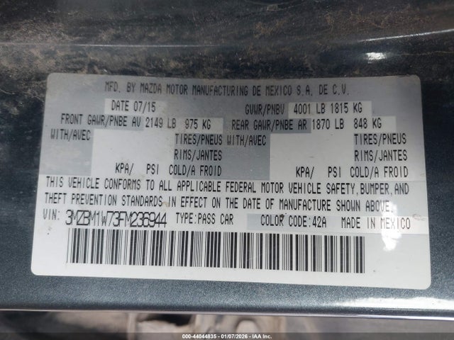 2015 MAZDA MAZDA3 3MZBM1W73FM236944 Photo 8