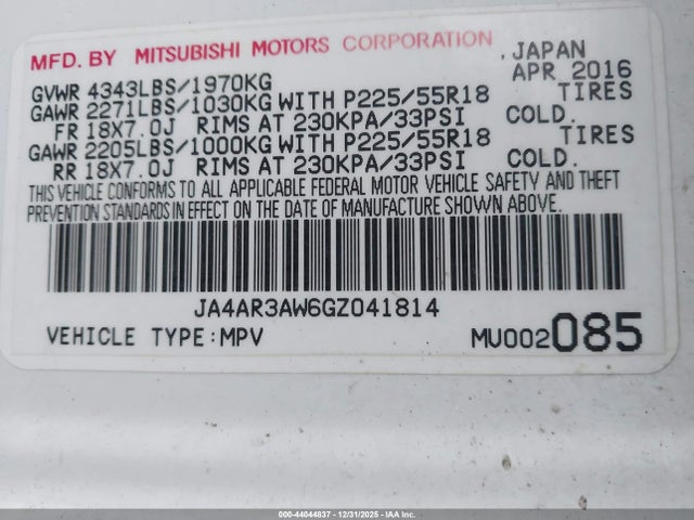 2016 MITSUBISHI OUTLANDER SPORT JA4AR3AW6GZ041814 Photo 8