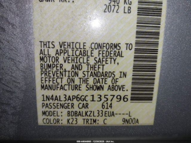 2016 NISSAN ALTIMA 1N4AL3AP6GC135796 Photo 8