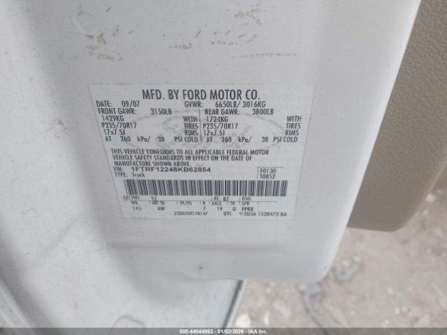 2008 FORD F-150 1FTRF12248KB62854 Photo 8