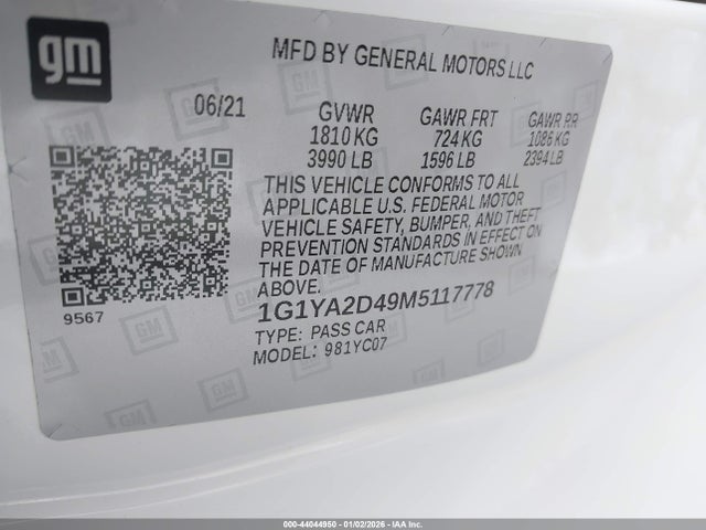 Chevrolet Corvette Stingray Rwd 1lt 2021 1G1YA2D49M5117778 Image 9