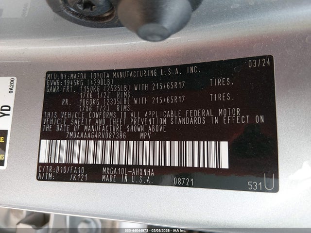 2024 TOYOTA COROLLA CROSS 7MUAAAAG4RV087386 Photo 8