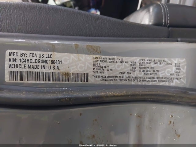 2022 DODGE DURANGO 1C4RDJDG4NC160431 Photo 8