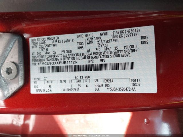 2014 FORD ESCAPE 1FMCU9GXXEUB11126 Photo 8