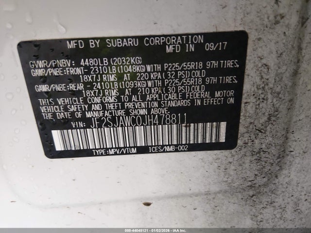 JF2SJAWC0JH478811 Subaru Forester 2.5i Touring