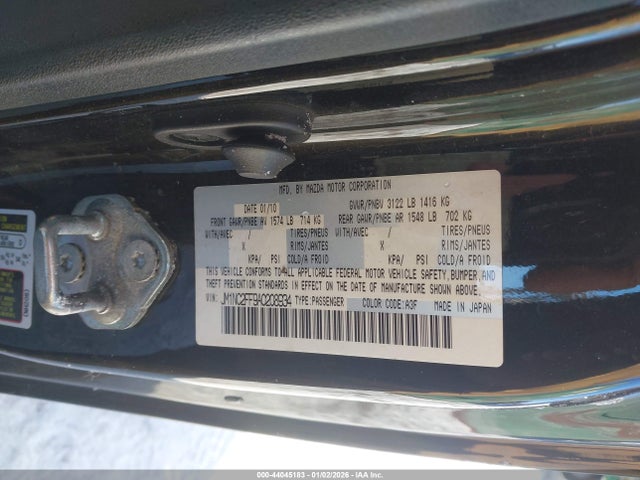 44045183 :رقم المزاد ، JM1NC2FF9A0208934 vin ، 2010 Mazda Mx-5 Miata Touring مزاد بيع
