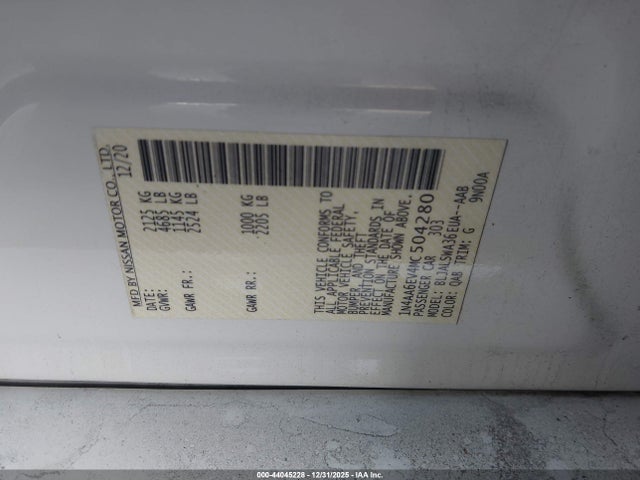 Nissan Maxima Sr Xtronic Cvt 2021 1N4AA6EV4MC504280 Image 9