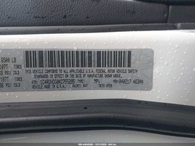 Dodge Durango Gt Rwd 2019 1C4RDHDG0KC755295 Image 9