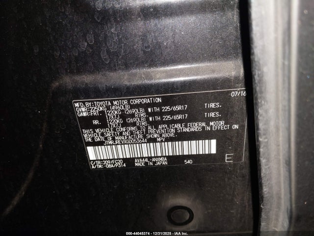 JTMRJREVXGD053644 Toyota Rav4 Hybrid Xle