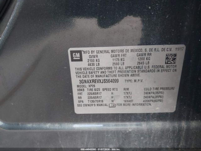 2018 CHEVROLET EQUINOX 3GNAXREVXJS564099 Photo 8