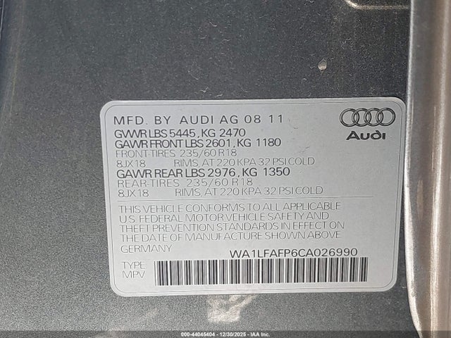 2012 AUDI Q5 WA1LFAFP6CA026990 Photo 8