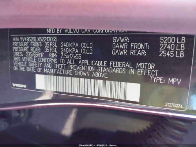 2011 VOLVO XC60 YV4952DLXB2213065 Photo 8