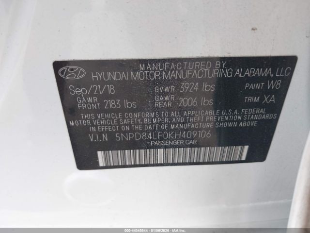 2019 HYUNDAI ELANTRA 5NPD84LF0KH409106 Photo 8