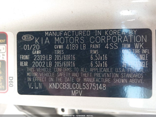 KIA Niro Lxs 2020 KNDCB3LC0L5375148 Image 9