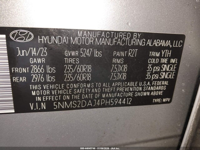 2023 HYUNDAI SANTA FE 5NMS2DAJ4PH594412 Photo 8