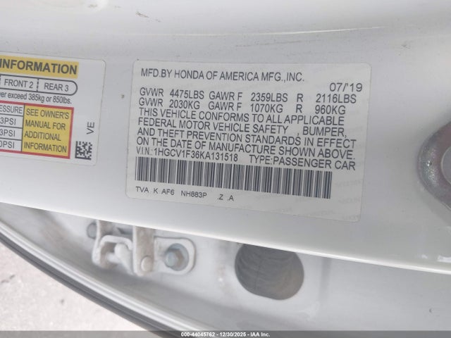 1HGCV1F36KA131518 Honda Accord Sport