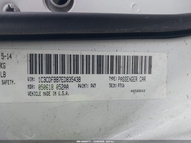 Продажа на аукционе авто 2014 Dodge Dart Sxt, vin: 1C3CDFBB7ED835438, номер лота: 44045771
