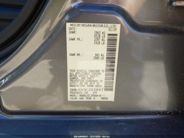 2019 NISSAN ALTIMA 1N4BL4CV7KC203893 Photo 8
