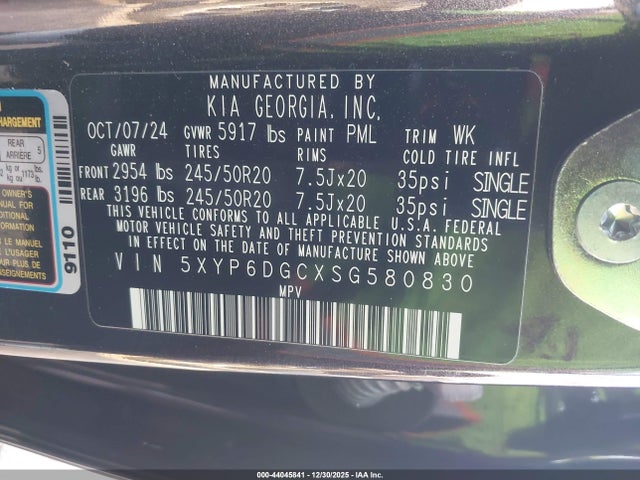 5XYP6DGCXSG580830 KIA Telluride S