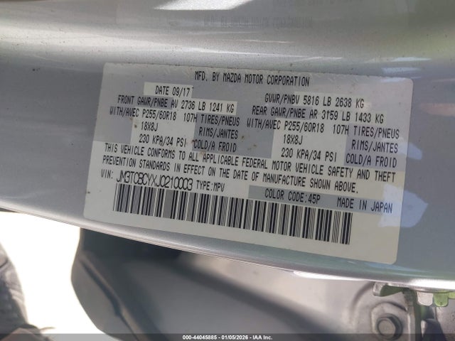 JM3TCBCYXJ0210003 Mazda Cx-9 Touring