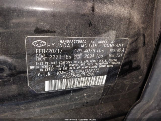 2017 HYUNDAI IONIQ HYBRID KMHC75LC9HU028715 Photo 8