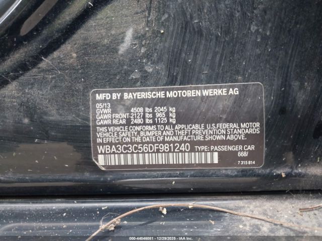 2013 BMW 320I WBA3C3C56DF981240 Photo 8