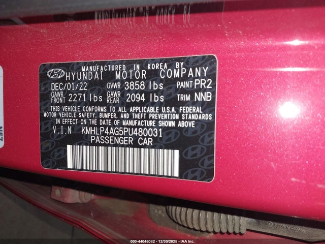Hyundai Elantra Limited 2023 KMHLP4AG5PU480031 Image 9