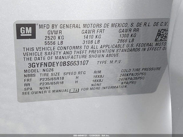 2011 CADILLAC SRX 3GYFNDEY0BS663107 Photo 8