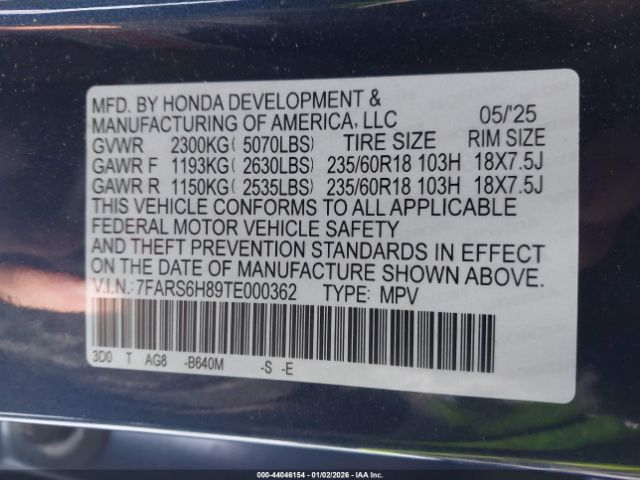 2026 HONDA CR-V HYBRID 7FARS6H89TE000362 Photo 8