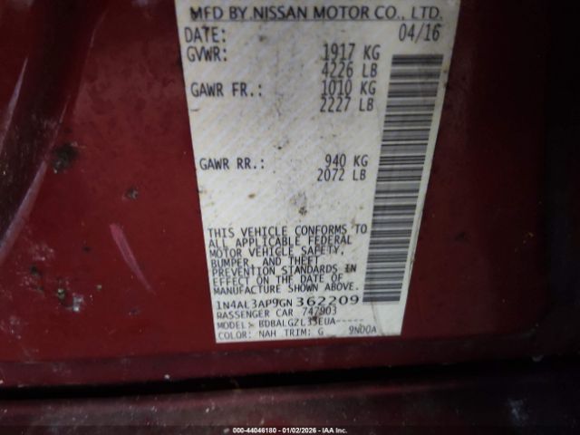 2016 NISSAN ALTIMA 1N4AL3AP9GN362209 Photo 8