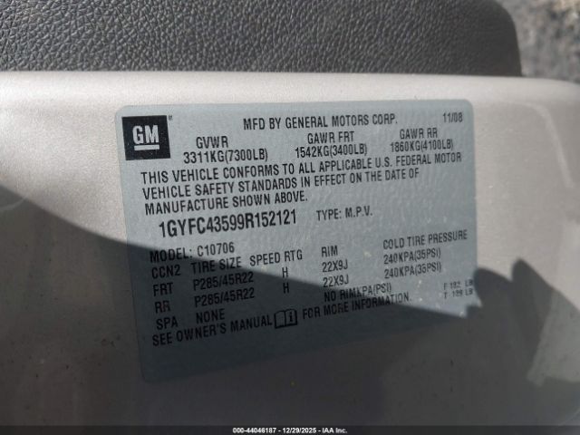 2009 CADILLAC ESCALADE HYBRID 1GYFC43599R152121 Photo 8