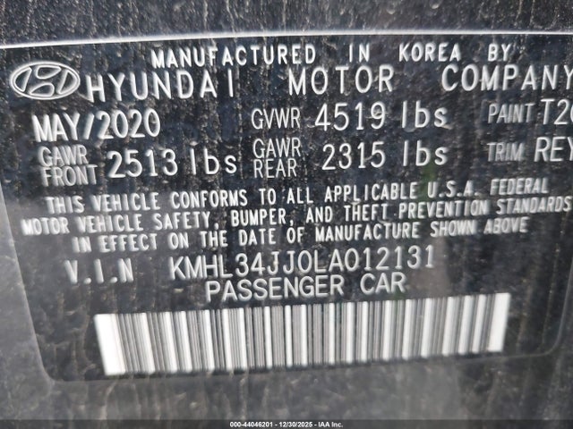 KMHL34JJ0LA012131 Hyundai Sonata Hybrid Sel