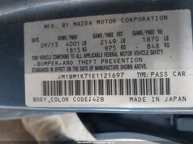 JM1BM1K71E1121697 Mazda Mazda3 I Sport
