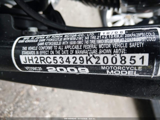 2009 HONDA VT750 JH2RC53429K200851 Photo 9