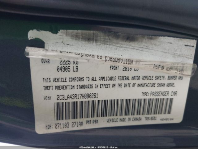 2007 CHRYSLER 300 2C3LA43R17H880261 Photo 8